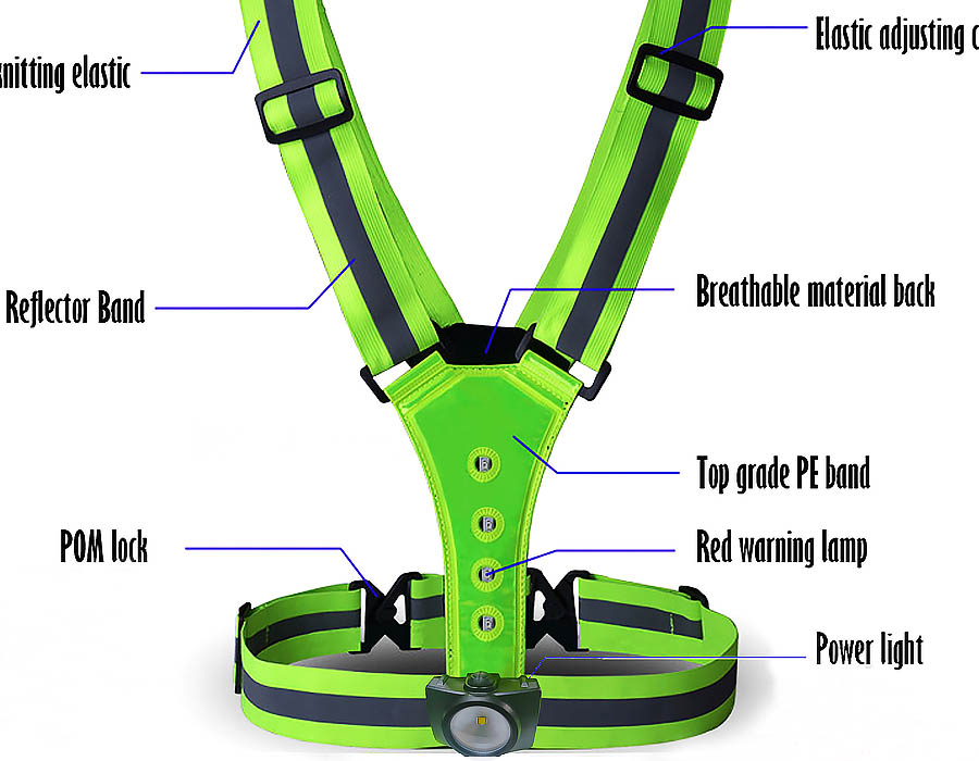 500流明泛光充电安全背心夜跑灯—户外安全守护